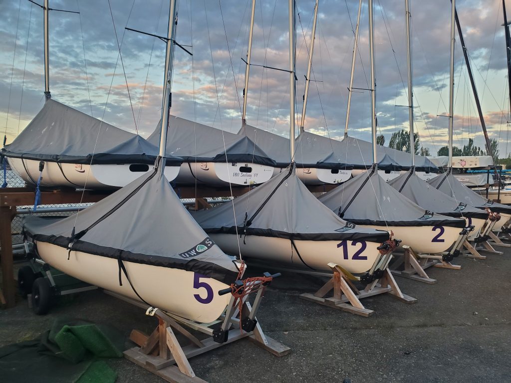 Husky Sailors and supporters build out new boat storage